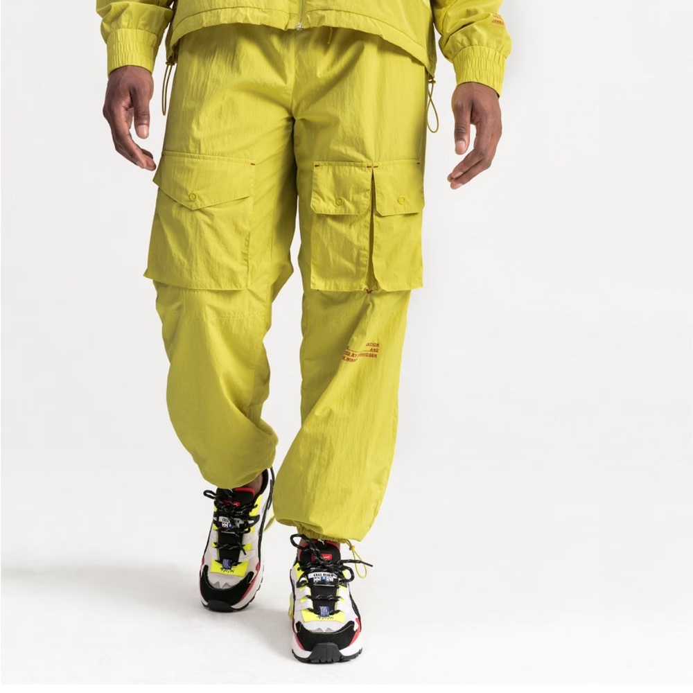 Puma Yellow Cargo Pants Relaxed Fit